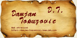 Damjan Topuzović vizit kartica